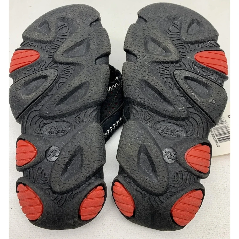 LITTLE BOYS NERF SANDALS FLIP FLOPS SHADES Black/ Light Grey Size 7/8